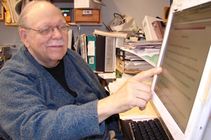 Ed Keller at the computer